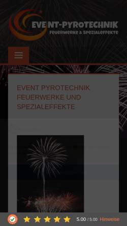 Vorschau der mobilen Webseite www.event-pyrotechnik.de, Event-Feuerwerk