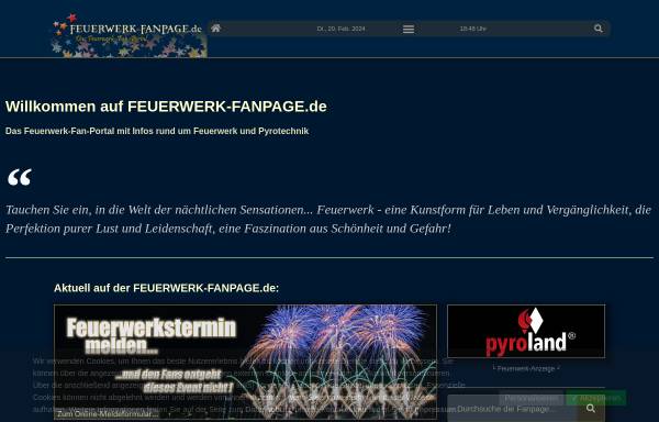 Vorschau von www.feuerwerk-fanpage.de, Feuerwerksveranstaltungen