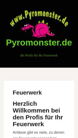 Vorschau der mobilen Webseite www.pyromonster.de, Pyromonster Rainer Siegl