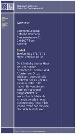Vorschau der mobilen Webseite www.baumann-lektorat.ch, Baumann Lektorat