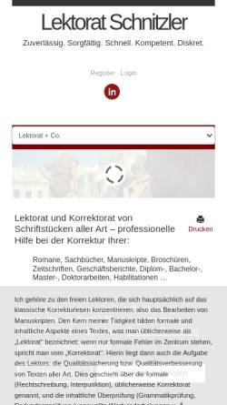 Vorschau der mobilen Webseite www.lektorat-schnitzler.de, Willi Schnitzler