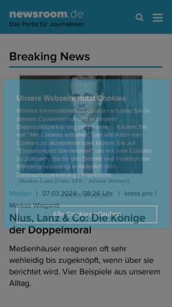 Vorschau der mobilen Webseite www.journalistenlinks.de, Journalistenlinks.de