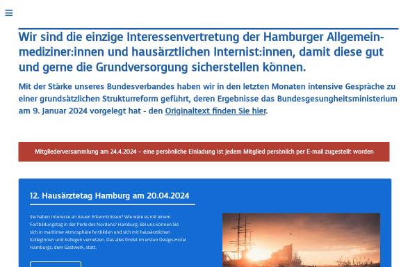 Vorschau von www.hausaerzteverband-hamburg.de, Hausärzteverband Hamburg e.V.