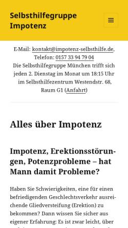 Vorschau der mobilen Webseite impotenz-selbsthilfe.de, Impotenz-Selbsthilfe