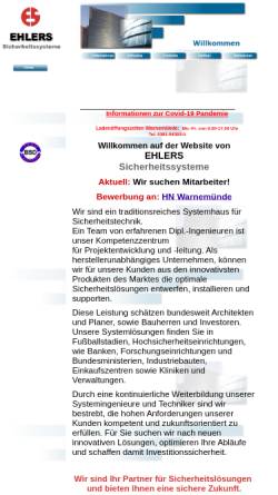 Vorschau der mobilen Webseite www.ehlers-sicherheitssysteme.de, Ehlers Sicherheitssysteme
