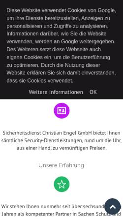 Vorschau der mobilen Webseite www.engel-security.de, Sicherheitsdienst Christian Engel GmbH
