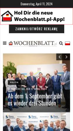 Vorschau der mobilen Webseite www.wochenblatt.pl, Polen, Schlesisches Wochenblatt