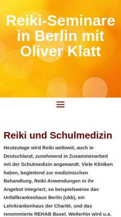 Vorschau der mobilen Webseite www.reiki-und-schulmedizin.de, Reiki und Schulmedizin