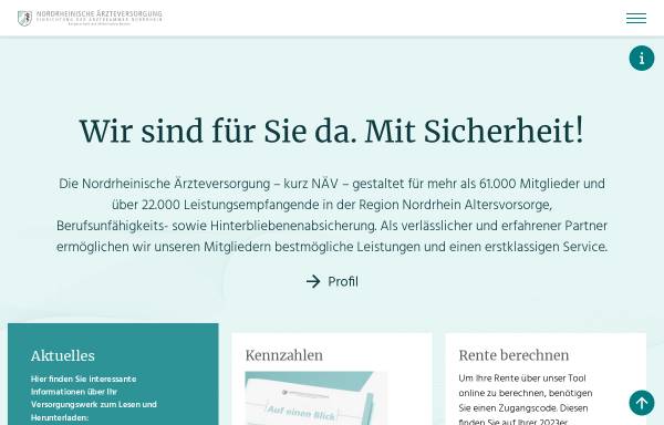 Vorschau von www.naev.de, Nordrheinische Ärzteversorgung