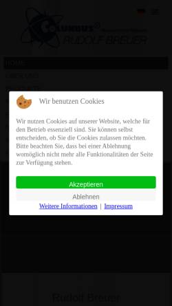 Vorschau der mobilen Webseite www.columbus-breuer.de, Mechanische Weberei Rudolf Breuer