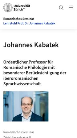 Vorschau der mobilen Webseite www.kabatek.de, Kabatek, Johannes