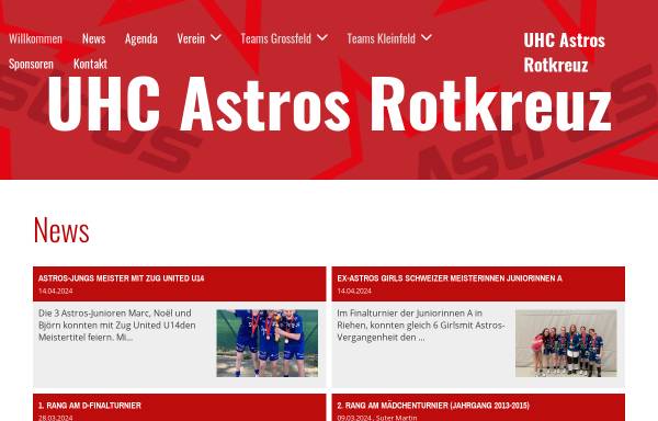 Vorschau von www.astros.ch, Unihockeyclub Astros, Rotkreuz