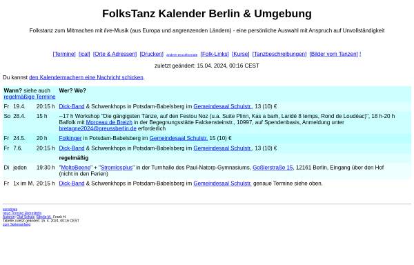 FolksTanz Kalender Berlin & Umgebung