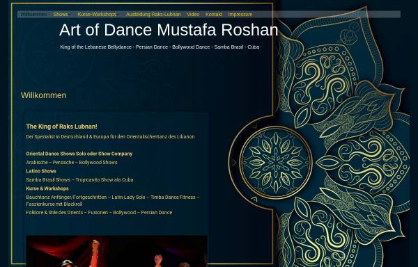 Vorschau von www.mustafaroshan.com, Oriental Dance Mustafa Roshan