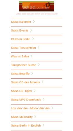 Vorschau der mobilen Webseite www.salsa-berlin.de, Salsa in Berlin