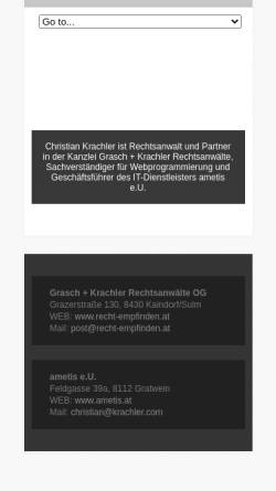 Vorschau der mobilen Webseite www.krachler.com, Krachler, Christian