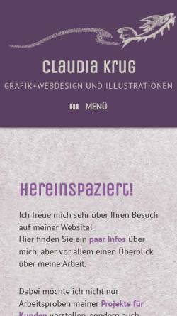 Vorschau der mobilen Webseite claudia-krug.de, Krug, Claudia