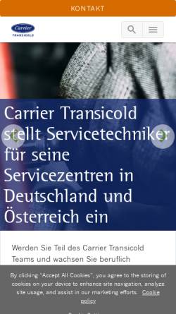 Vorschau der mobilen Webseite www.carrier.com, Carrier GmbH & Co.KG