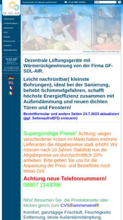 Vorschau der mobilen Webseite www.gf-sol-air.de, GF-SOL-AIR Gerhard Feustle GbR