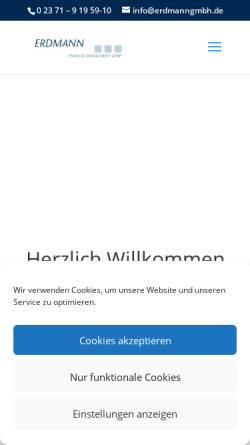 Vorschau der mobilen Webseite www.erdmanngmbh.de, Erdmann Financial Management GmbH