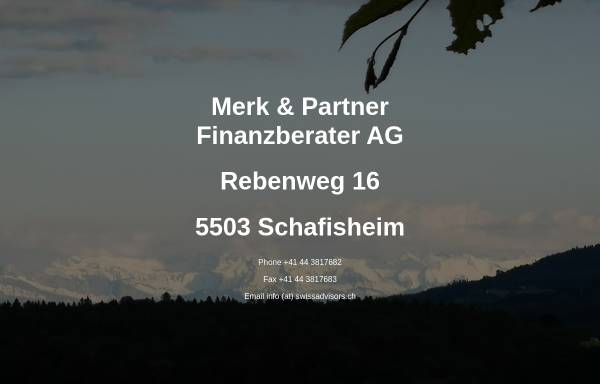 Vorschau von www.swissadvisors.ch, Merk & Partners Finanzberater AG