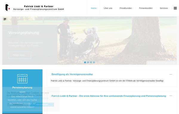 Vorschau von www.patrickliebi.ch, Patrick Liebi & Partner, Vorsorge- und Finanzplanungszentrum GmbH