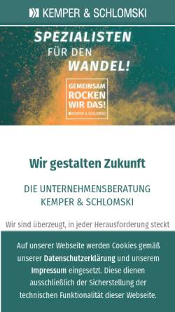 Vorschau der mobilen Webseite kemper-schlomski.de, Unternehmensberatung Kemper & Schlomski GmbH