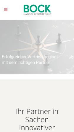 Vorschau der mobilen Webseite www.bock-cdh.de, Bock Handelsvertretung GmbH