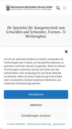 Vorschau der mobilen Webseite www.mw-wurzen.de, Mechanische Werkstätten Wurzen GmbH