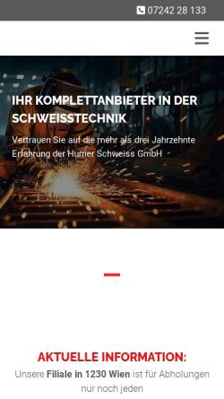 Vorschau der mobilen Webseite www.schweiss-humer.at, Schweiss-Humer, Inh. Ing. Hans Humer