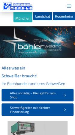 Vorschau der mobilen Webseite www.merkle-muenchen.de, Wilhelm Merkle Schweißtechnik GmbH   