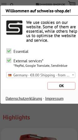Vorschau der mobilen Webseite www.schweiss-shop.de, Schweiss-Shop e.K.