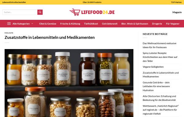 Vorschau von www.estoffe.de, Zusatzstoffe in Lebensmitteln und Medikamenten