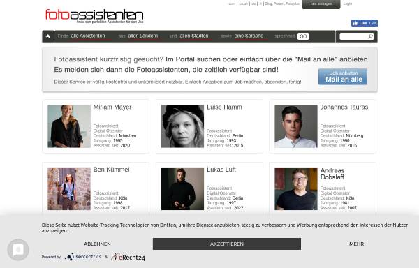 Vorschau von www.fotoassistenten.de, Fotoassistenten im deutschsprachigen Raum