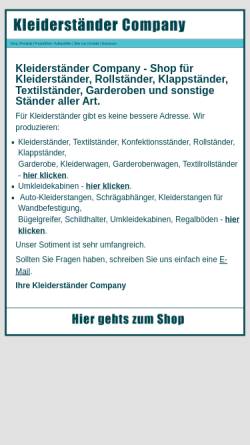 Vorschau der mobilen Webseite www.kleiderstaender-company.de, Becker Ladenbau und Zubehör GmbH