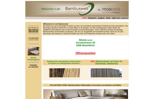 Vorschau von www.bambuswelt.ch, Moebelle GmbH
