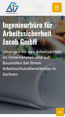 Vorschau der mobilen Webseite www.arbeitssicherheit-sachsen.de, Ingenieurbüro für Arbeitssicherheit Jacob & Partner