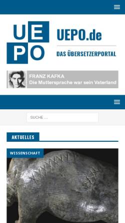 Vorschau der mobilen Webseite www.uepo.de, uepo.de - Das Übersetzerportal
