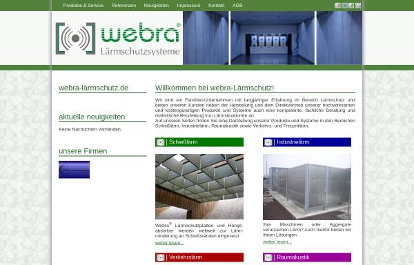 Vorschau von www.webra-laermschutz.de, Webra-Lärmschutz W. & M. Braun GbR