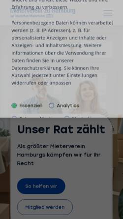 Vorschau der mobilen Webseite www.mieterverein-hamburg.de, Mieterverein zu Hamburg