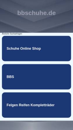 Vorschau der mobilen Webseite bbschuhe.de, BB Schuhe - Inh. Barbara Berndt