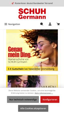 Vorschau der mobilen Webseite www.schuh-germann.de, Schuh Germann