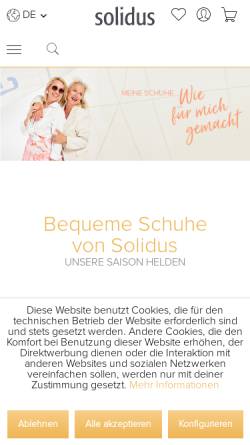 Vorschau der mobilen Webseite www.solidus.info, Solid Schuhwerk GmbH