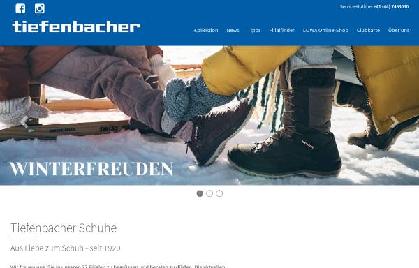 Vorschau von www.tiefenbacher.ch, Tiefenbacher Schuhe AG