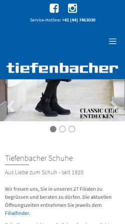 Vorschau der mobilen Webseite www.tiefenbacher.ch, Tiefenbacher Schuhe AG