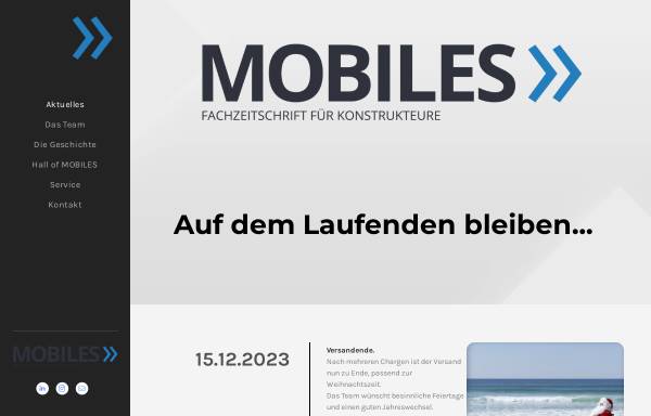 Vorschau von www.mobiles.de, Mobiles - Fachzeitschrift für Konstrukteure