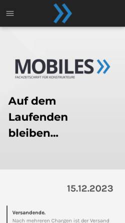 Vorschau der mobilen Webseite www.mobiles.de, Mobiles - Fachzeitschrift für Konstrukteure