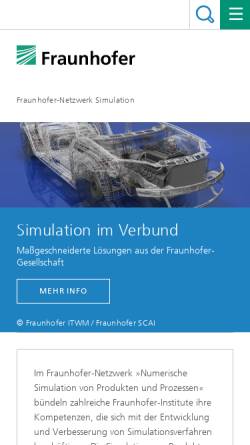 Vorschau der mobilen Webseite www.simulation.fraunhofer.de, Simulation@Fraunhofer in Produktion und Logistik