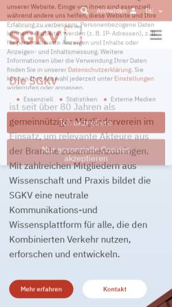 Vorschau der mobilen Webseite www.sgkv.de, Studiengesellschaft für den kombinierten Verkehr e.V.