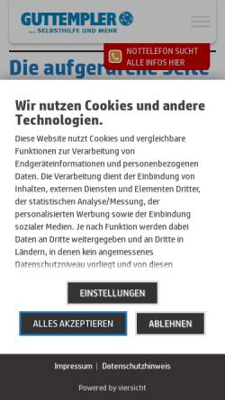 Vorschau der mobilen Webseite guttempler.de, Guttempler in Baden-Württemberg
